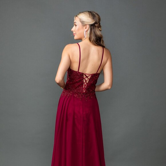 New A-Line Chiffon Mother Of Bride Dress w/ Lace Embroidery & Bolero DQ 4542 - Picture 4 of 9